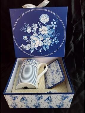 Blue box Teacup,spoon,coaster Gift Set